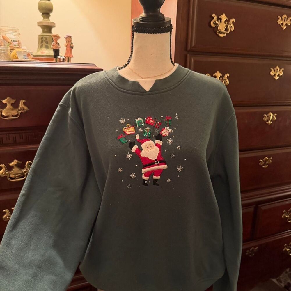 Hasting-smith Women's Green and Blue Sweatshirt